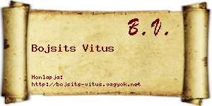 Bojsits Vitus névjegykártya